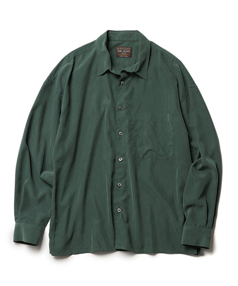 MR.OLIVE / T/R POWDER CLOTH / SQUEARE CUT REGULAR COLLAR SHIRTミスターオリーブ/T/C パウダークロス / スクエアカット レギュラーカラーシャツ